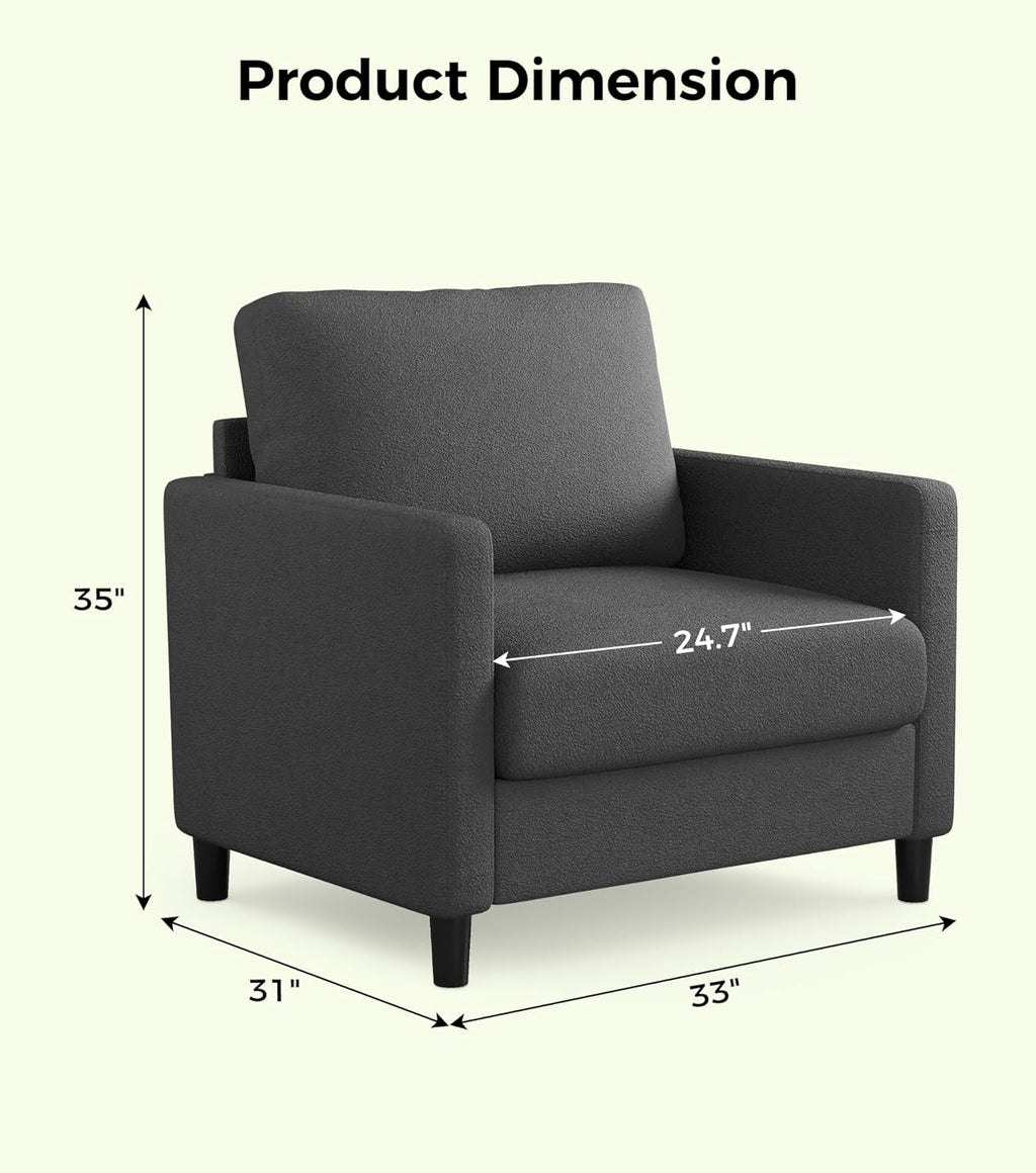 Loveseat Sofa 51" Love Seat Comfy Corduroy Small Loveseat Tool-Free Setup Couch wourant