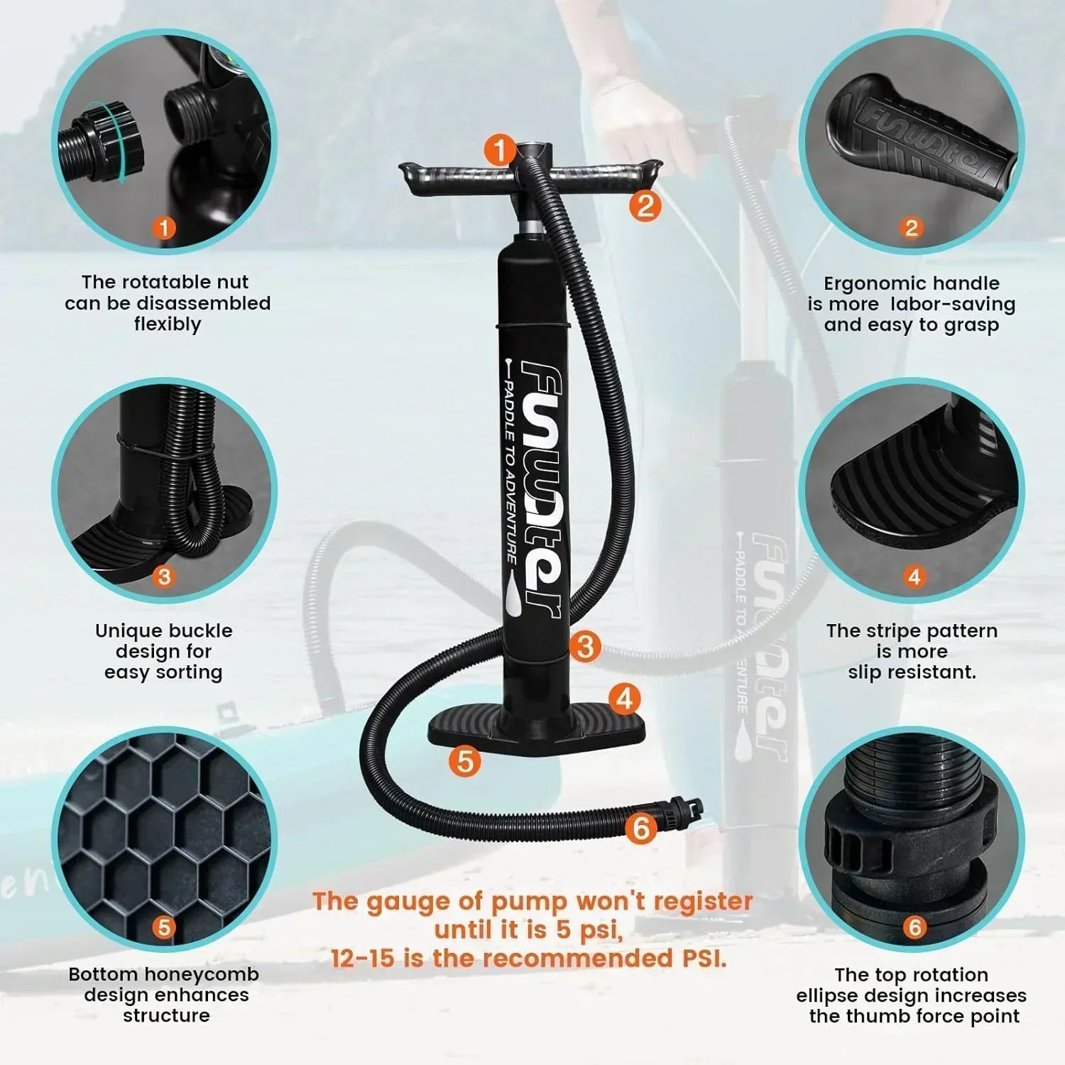 FunWater Inflatable Stand Up Paddle Board Premium SUP Paddle Accessories EVA Deck wourant