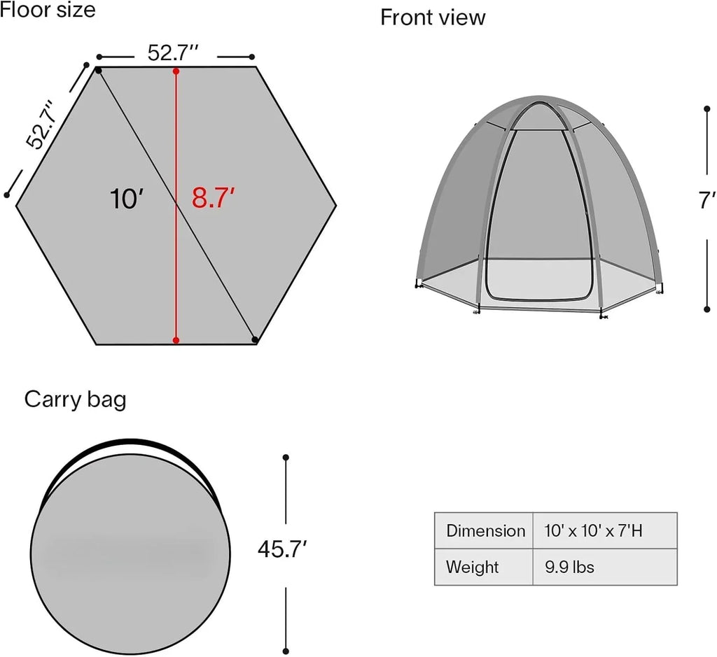 Alvantor Screen House Gazebo Pop Up Igloo Screened Canopy Tent with Mosquito Netting Sides wourant
