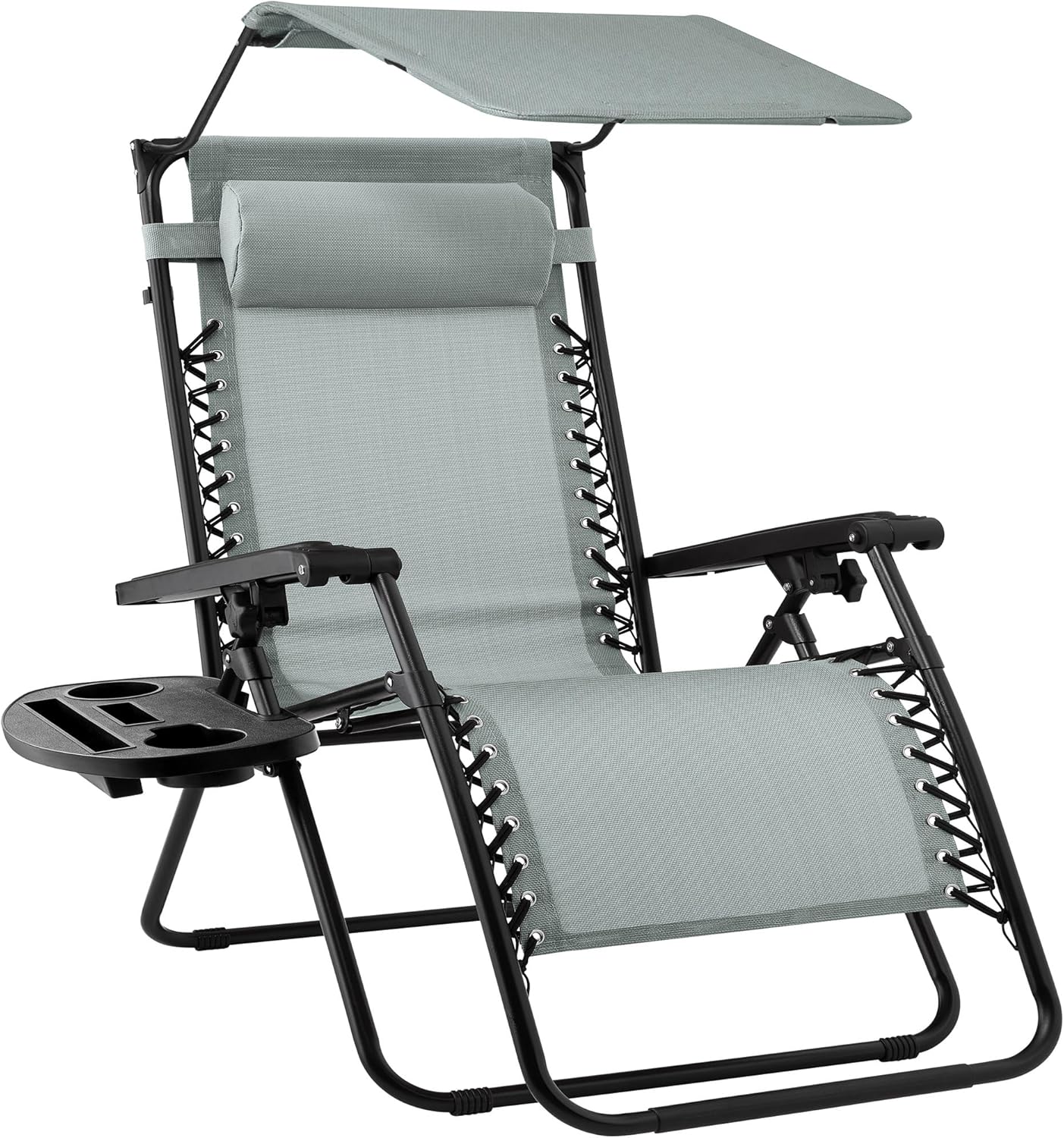 Best Choice Products Folding Zero Gravity Recliner Patio Lounge Chair Adjustable Canopy Shade wourant