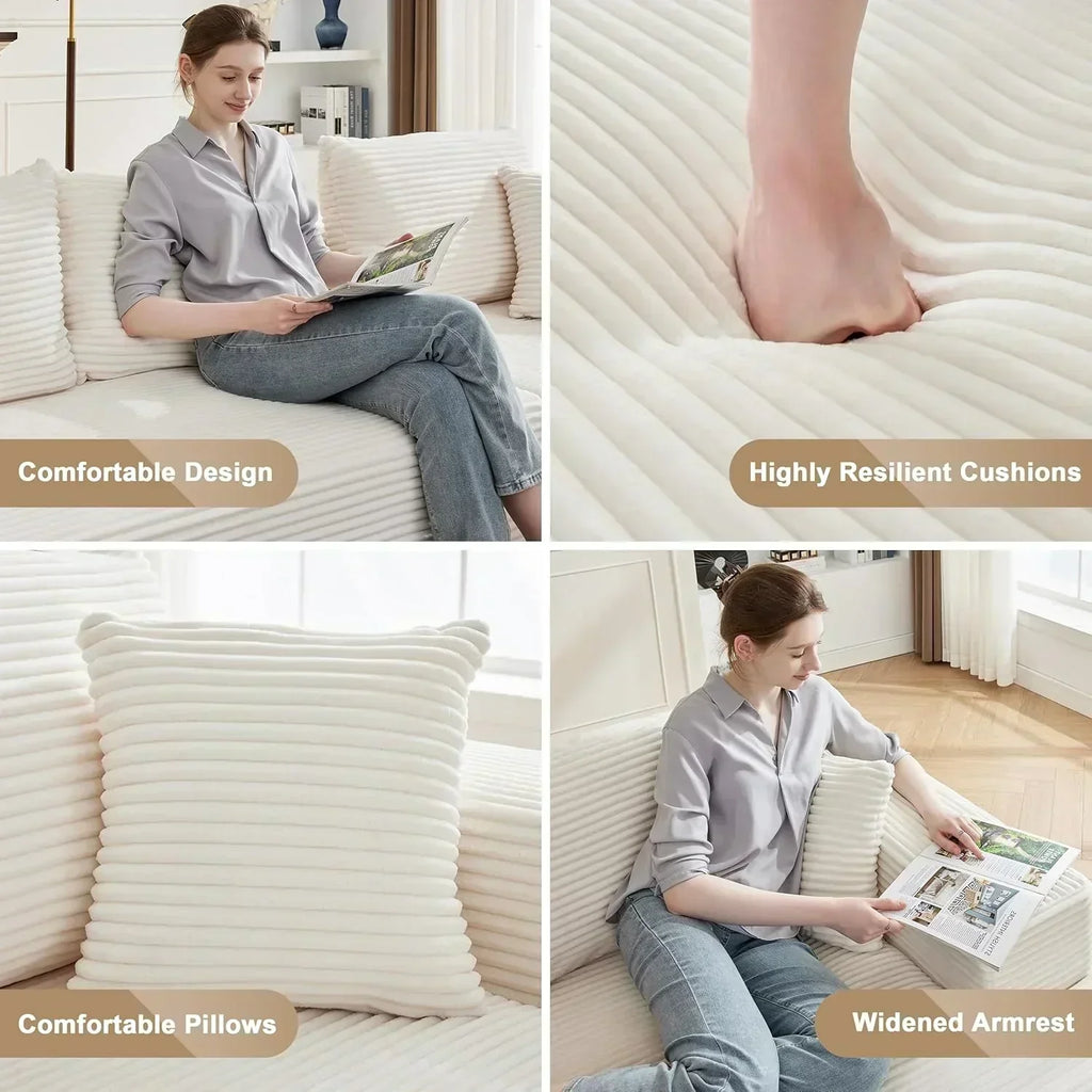110-inch cloud sofa boneless sofa in the living room modular sofa with deep seats wourant