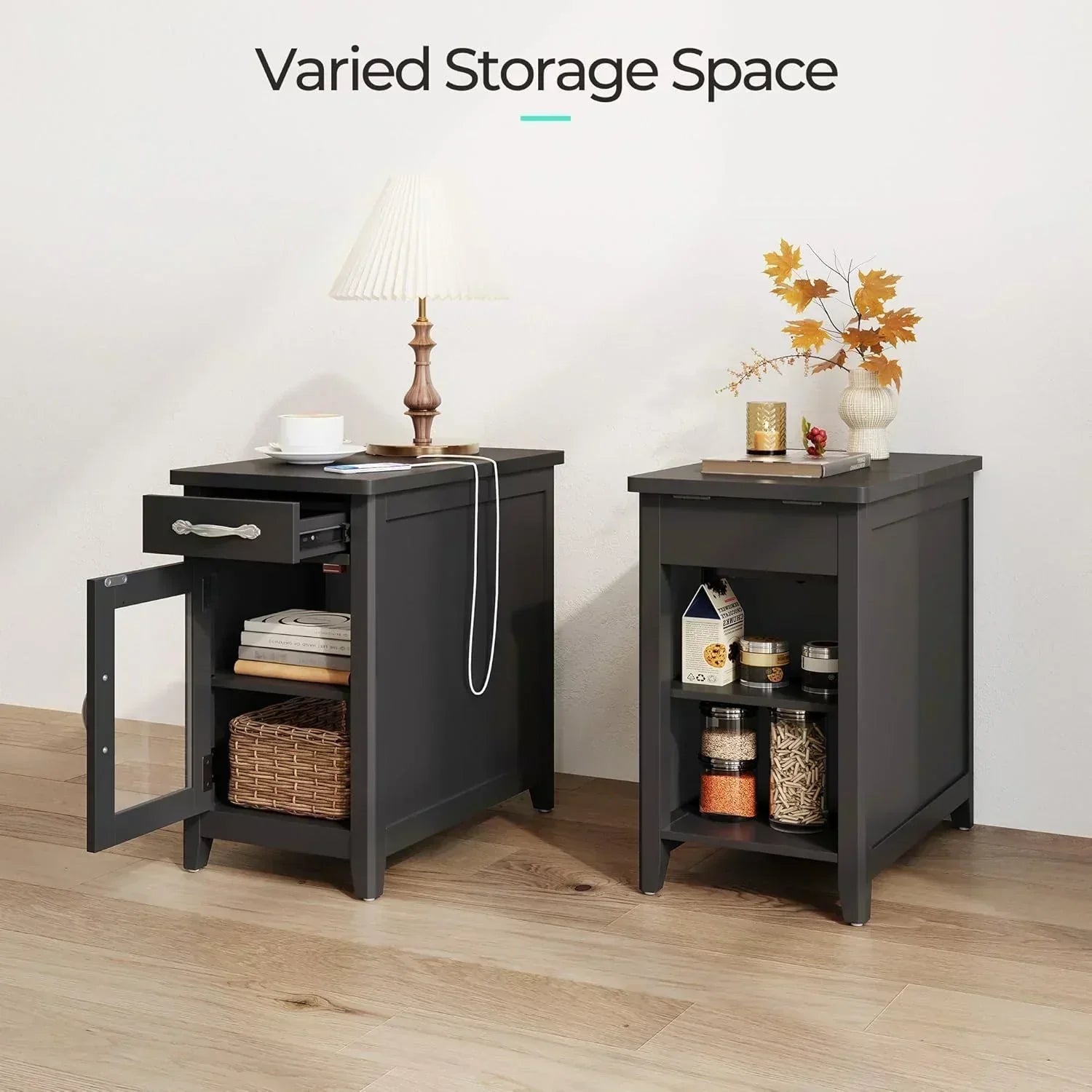 Farmhouse End Table Narrow Side Table Small Nightstand wourant