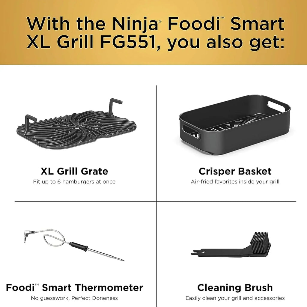 Ninja Foodi Smart XL 6-in-1 Indoor Grill with Air Fry Bake Roast Broil and Dehydrate wourant