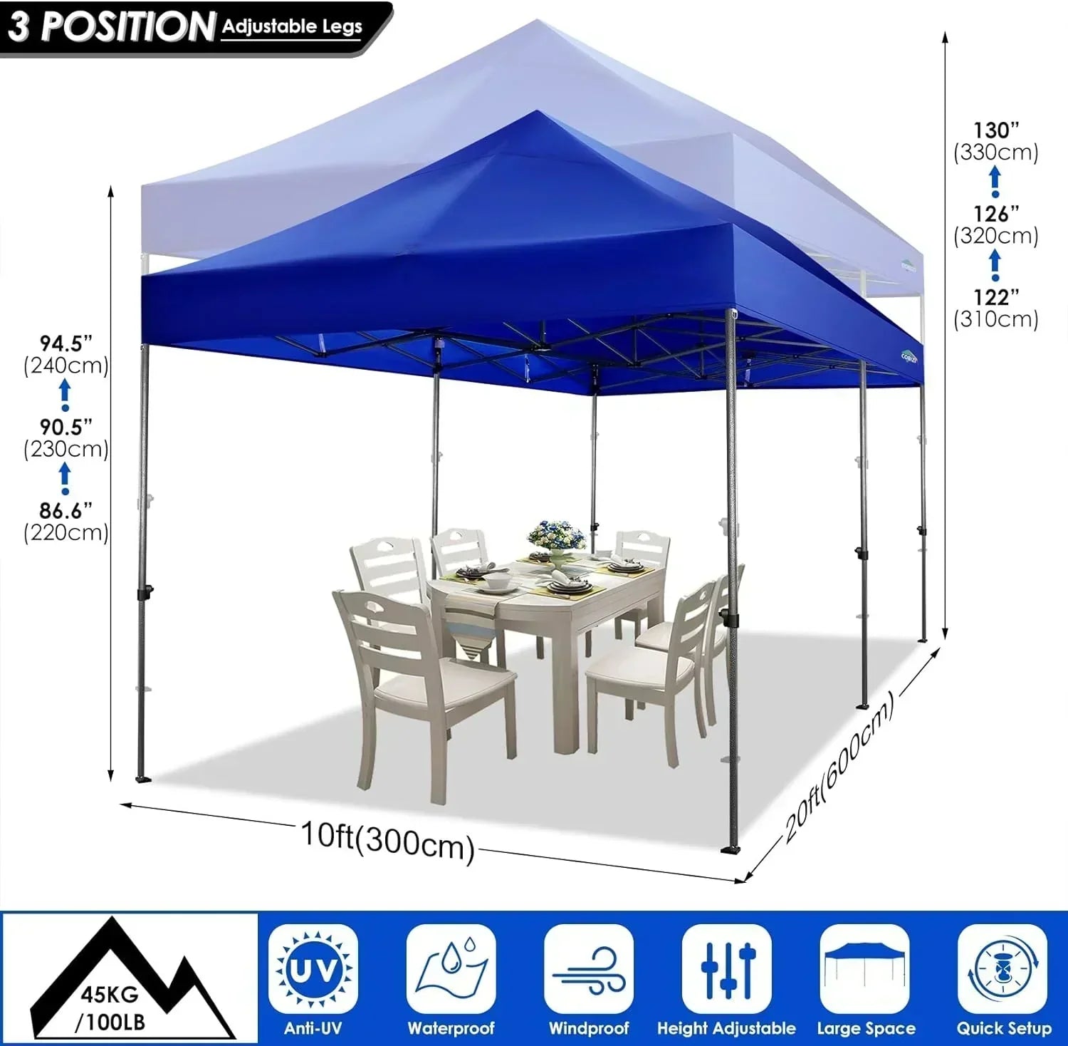 COBIZI 10x20 Heavy Duty Pop up Canopy Tent 6 sidewalls Commercial Canopy Wedding Party Tents wourant