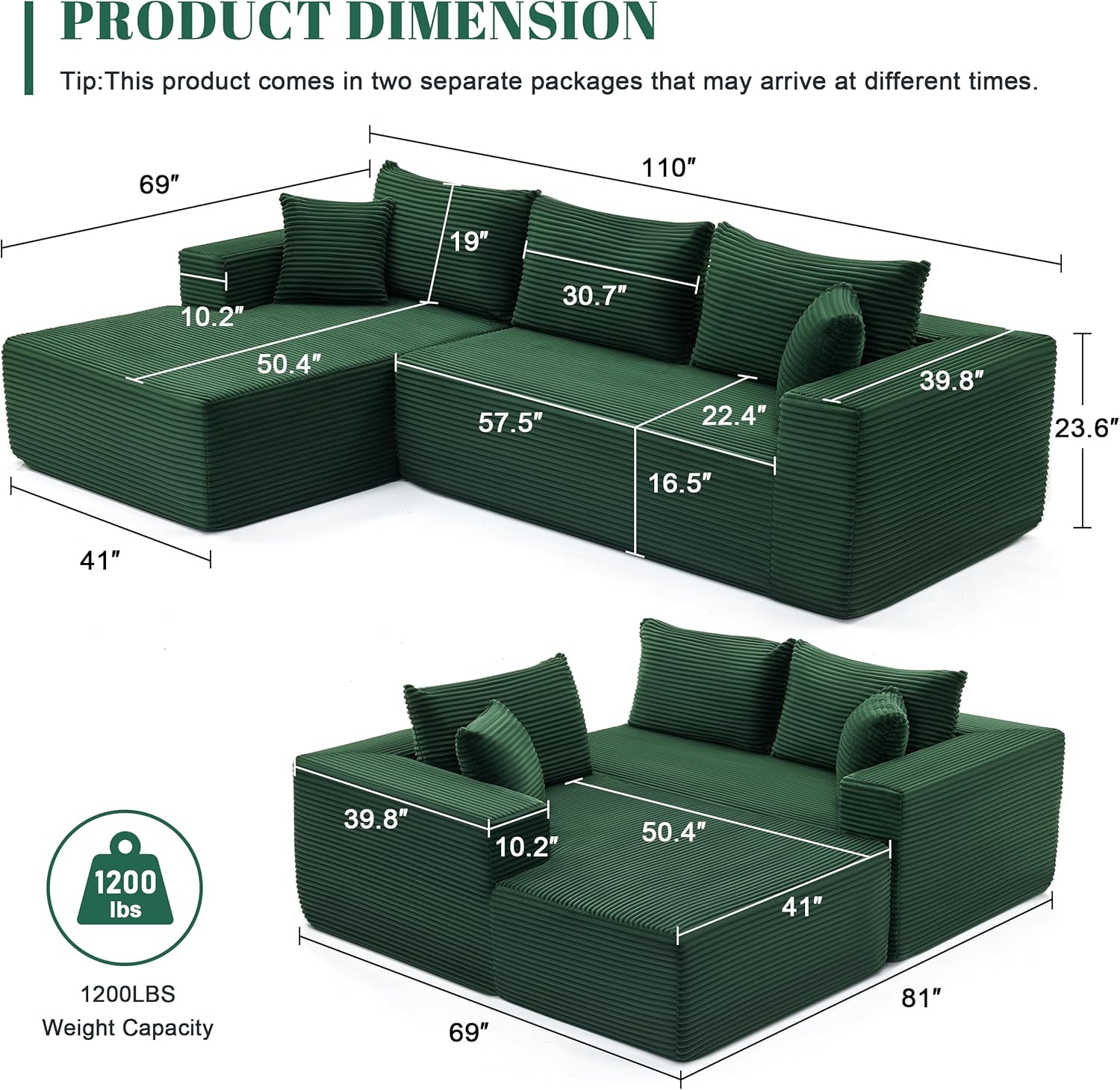 110-inch cloud sofa boneless sofa in the living room modular sofa with deep seats wourant