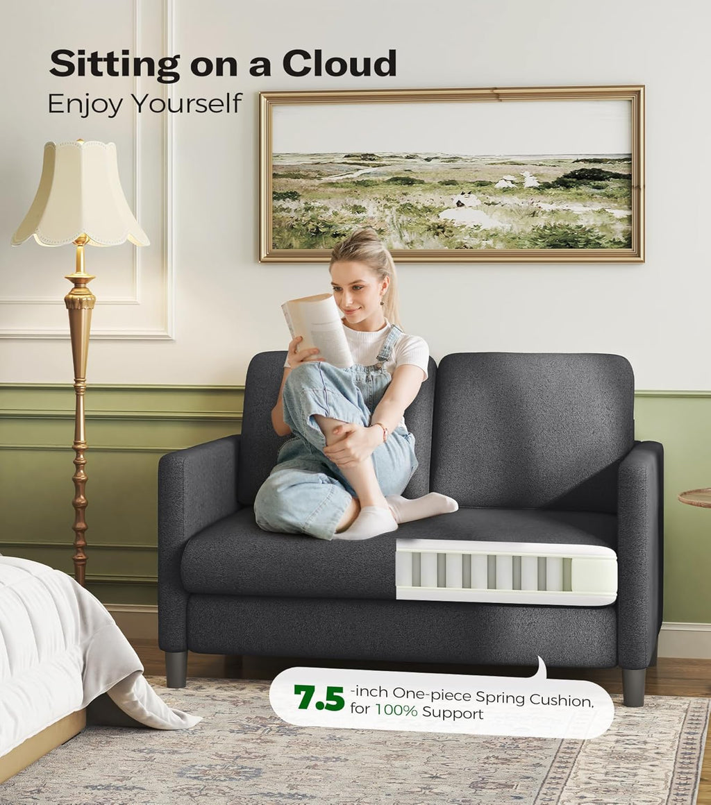 Loveseat Sofa 51" Love Seat Comfy Corduroy Small Loveseat Tool-Free Setup Couch wourant