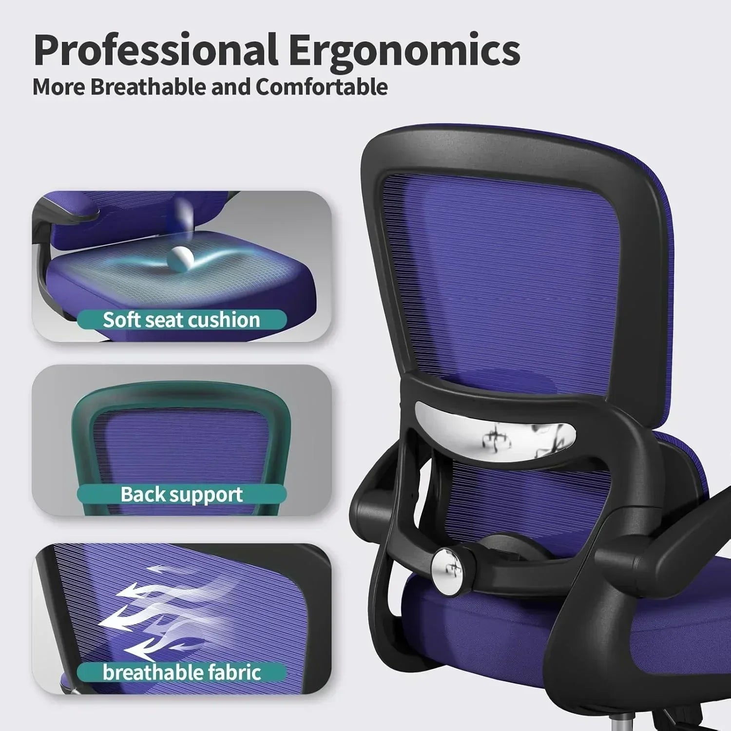 TRALT Office Chair Ergonomic Desk Chair 330 lbs Home Mesh Gaming Chair with Wheels wourant