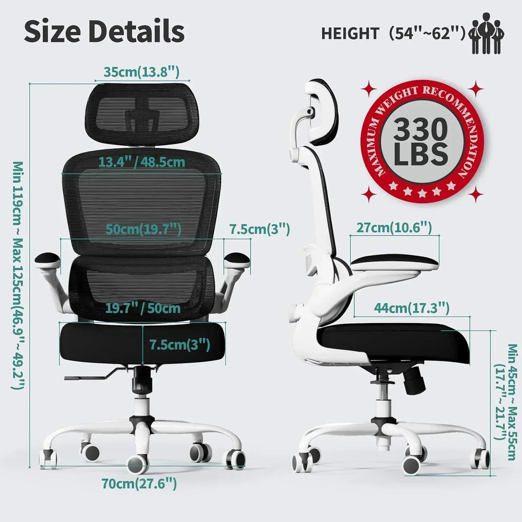 TRALT Office Chair Ergonomic Desk Chair 330 lbs Home Gaming Chair with Wheels wourant