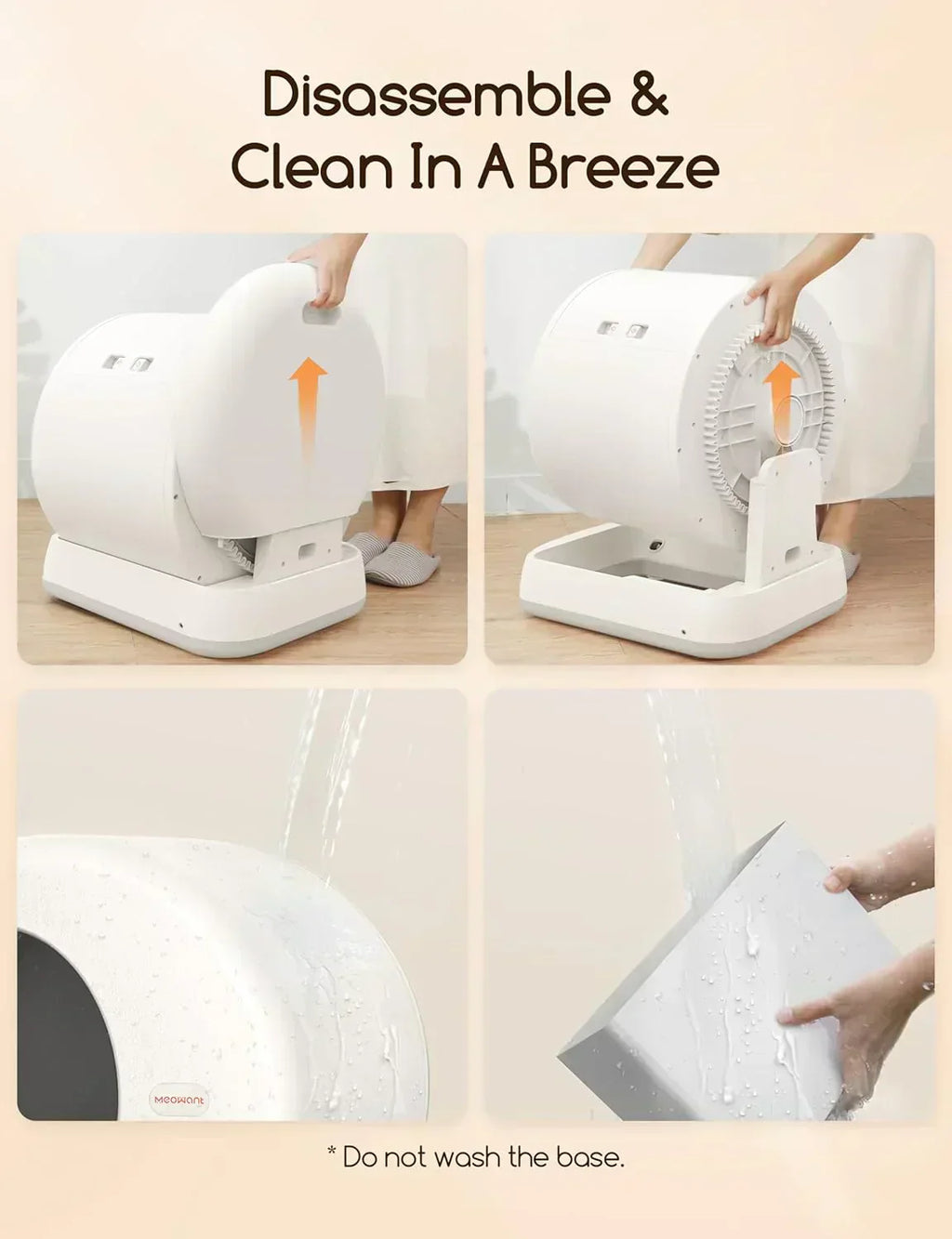 Self-Cleaning Cat Litter Box Integrated Safety Protection Automatic Cat Litter Box for Multi Cats wourant