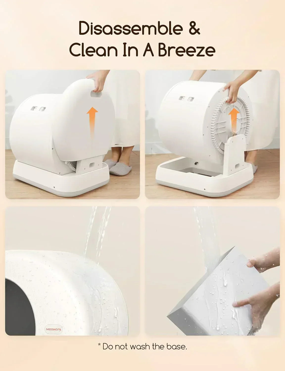 Self-Cleaning Cat Litter Box Integrated Safety Protection Automatic Cat Litter Box for Multi Cats wourant