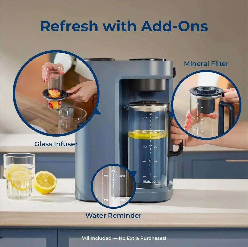 Bluevua RO100ROPOT-Lite(UV) reverse osmosis system countertop water purifier 7-stage purification wourant