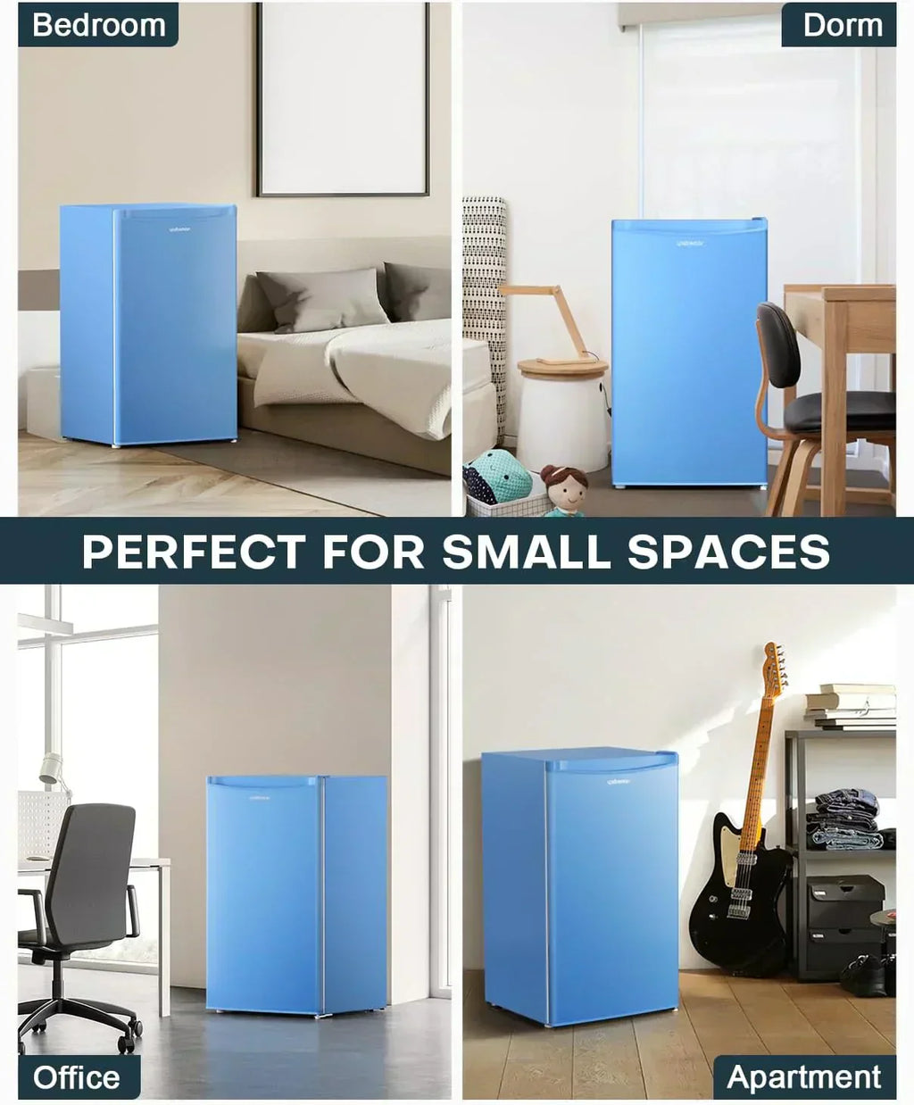 Upstreman 3.2 Cu.Ft Mini Fridge Freezer Single Door Fridge Dorm Fridge Adjustable Thermostat wourant