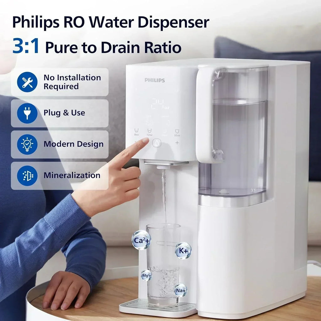 Reverse osmosis water filter countertop Philips 5-inch water filtration system purifier wourant