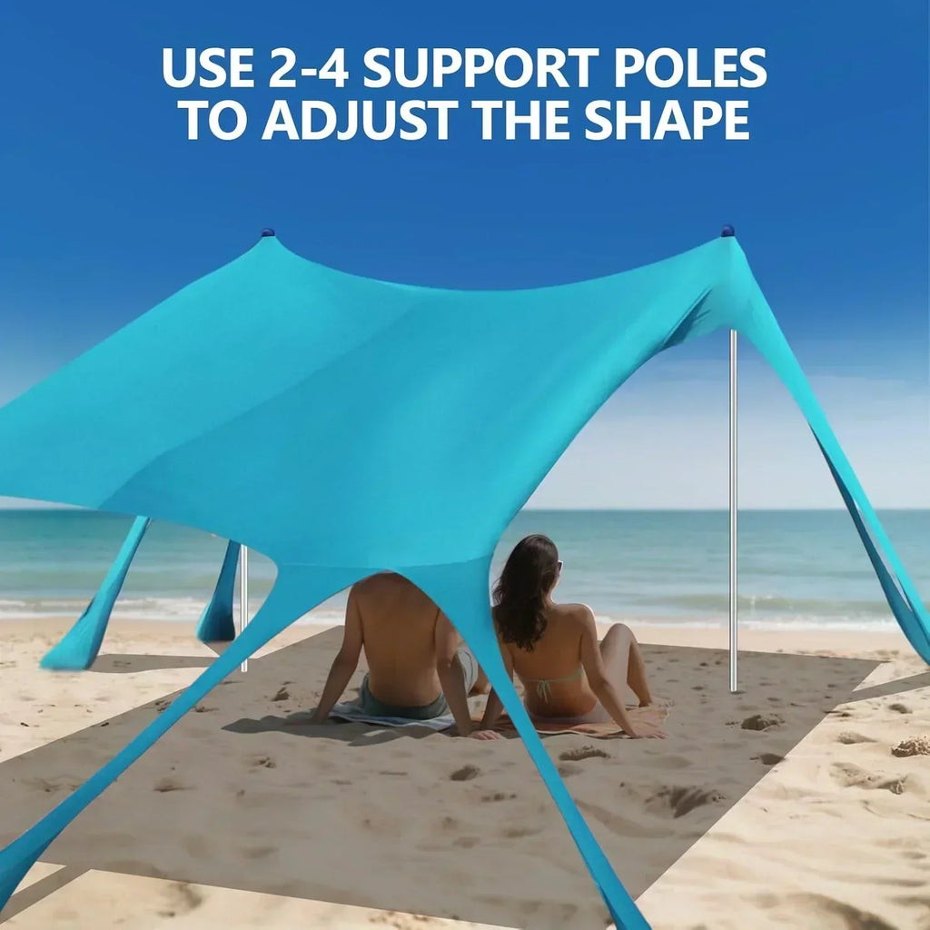 Beach Tent Sun Shelter 10 x 10 FT Beach Canopy Tent Sun Shade Heavy Duty UPF50+ Beach Tent wourant