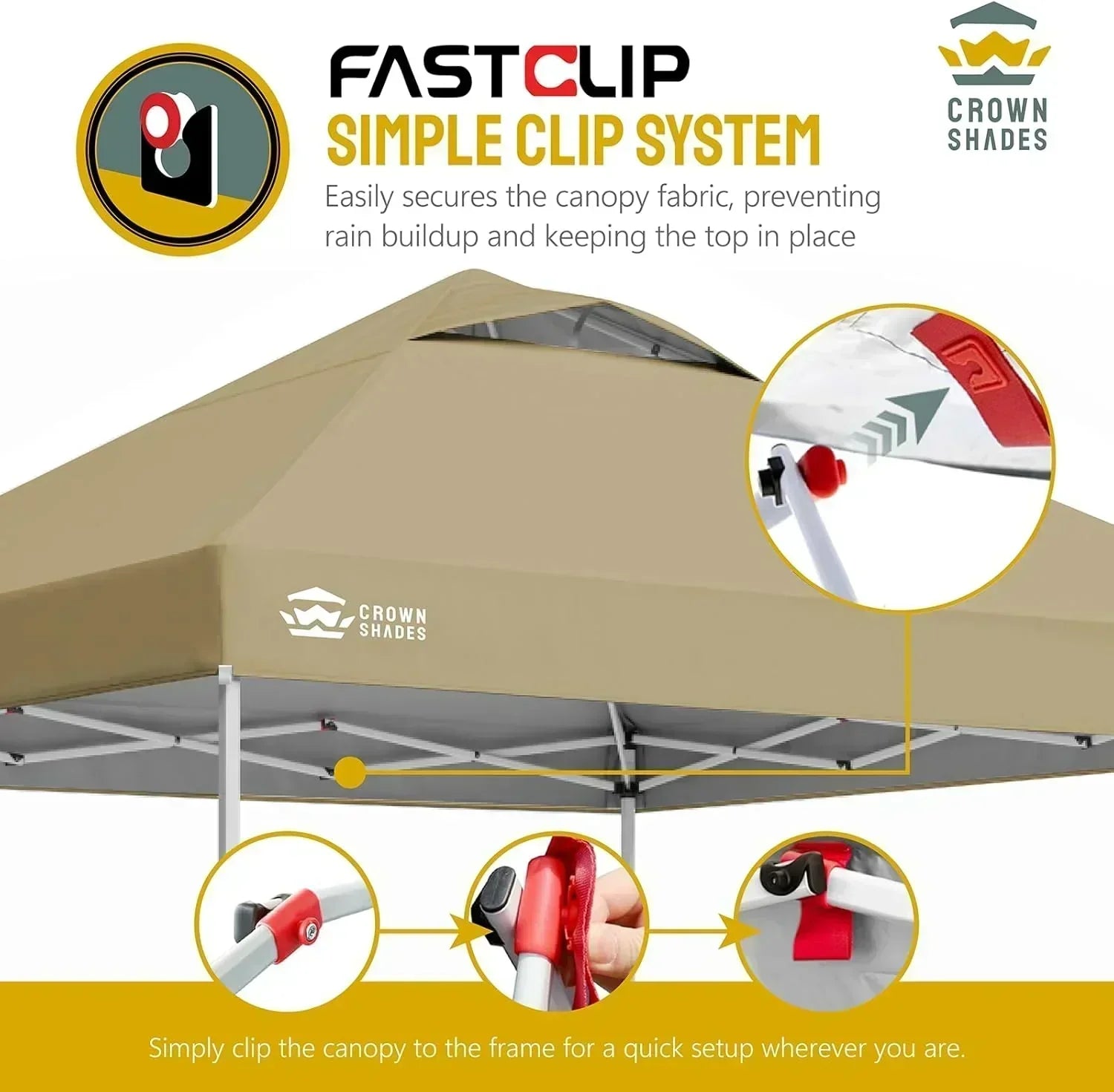 10x10 Pop-Up Awning One-Click Installation Beach Tent Outdoor Sunshade Silver Coated Top wourant