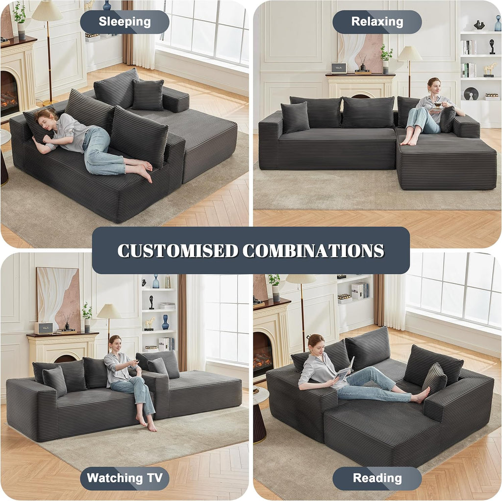 110-inch cloud sofa boneless sofa in the living room modular sofa with deep seats wourant
