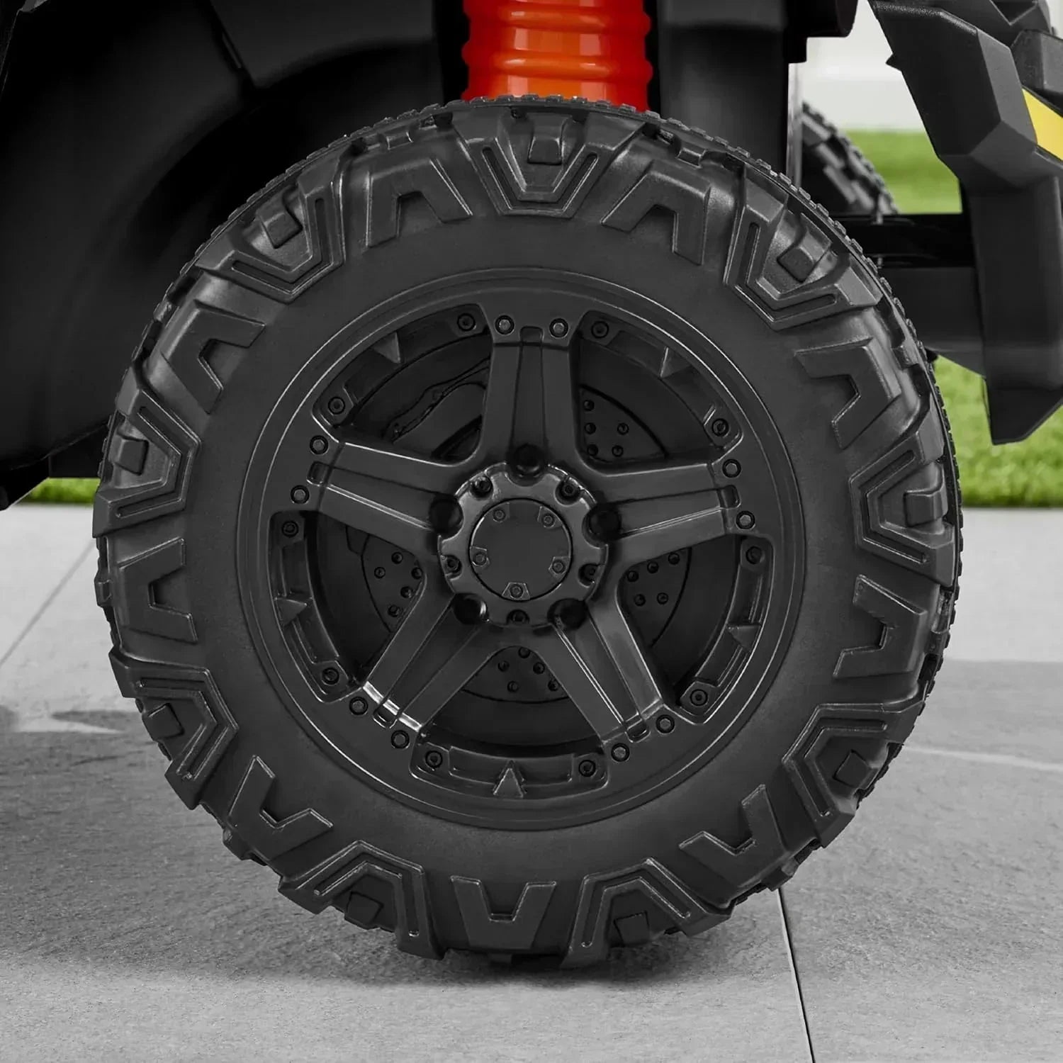 Children's black UTV electric children's car wourant