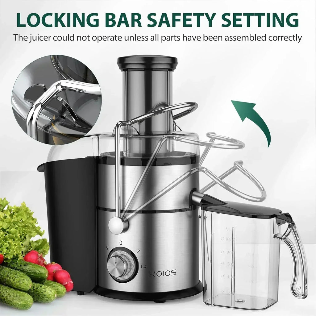 1300W KOIOS Centrifugal Juicer with Extra Large 3" Feed Chute and Titanium Filter wourant
