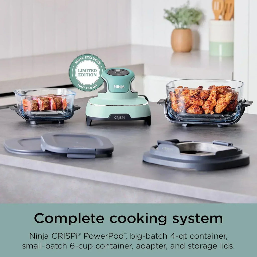 Ninja Crispi 4 in 1 Portable Glass Air Fryer Cooking System 4QT 6 Cup TempWare Glass Containers wourant