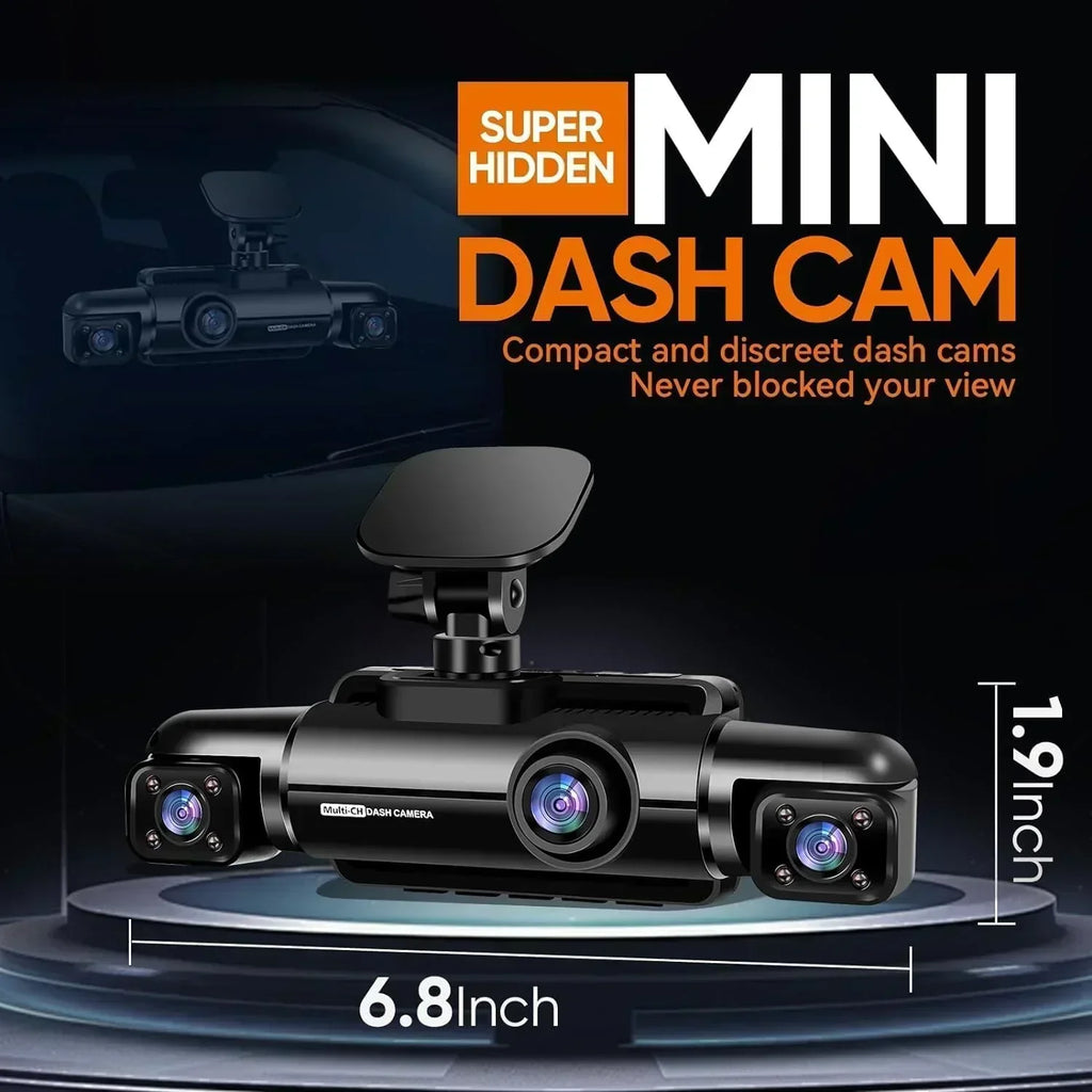 360° Dash Cam 4-Channel FHD 4*1080P Wi-Fi GPS Voice Control Car Camera Front 2K+1080P wourant