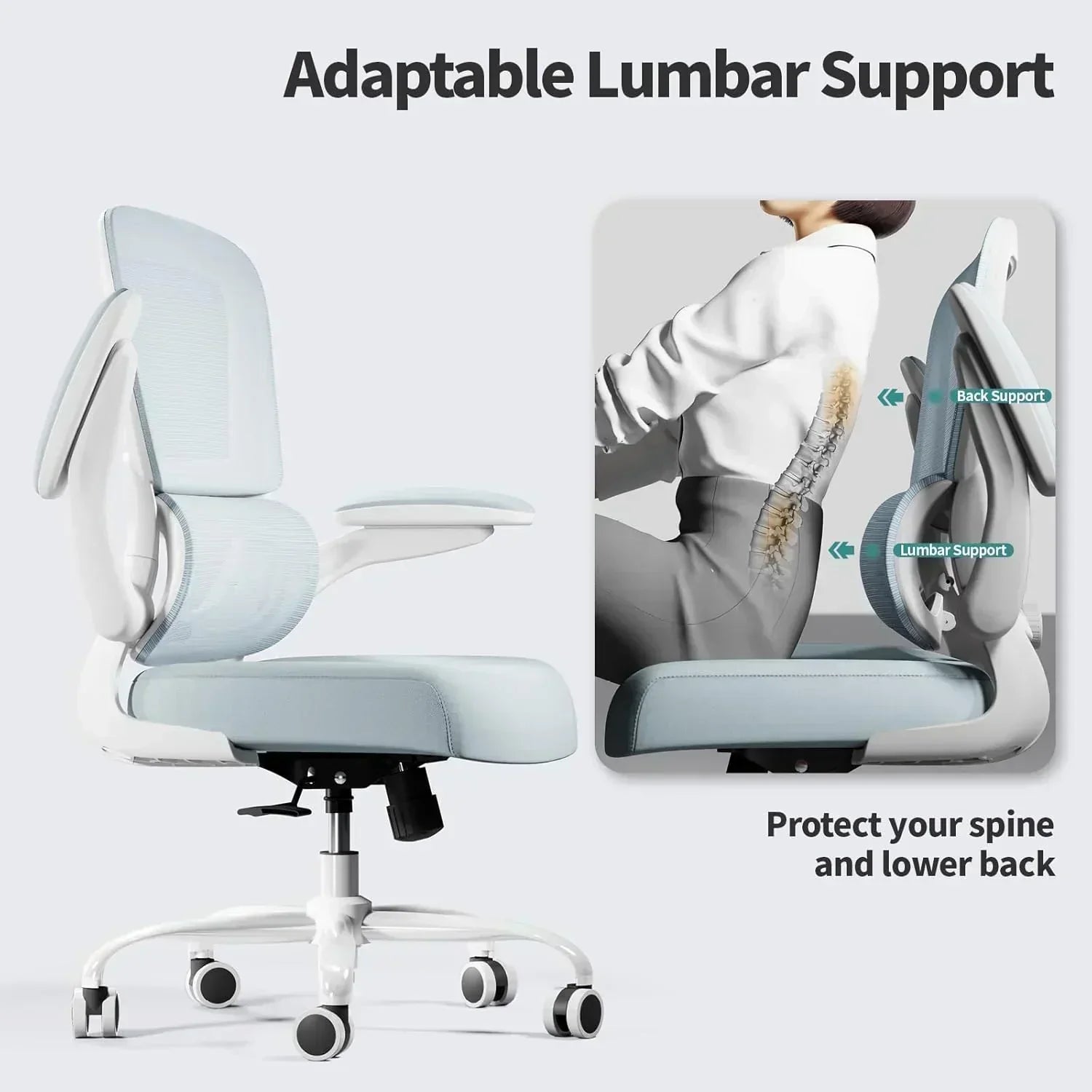 TRALT Office Chair Ergonomic Desk Chair 330 lbs Home Mesh Gaming Chair with Wheels wourant