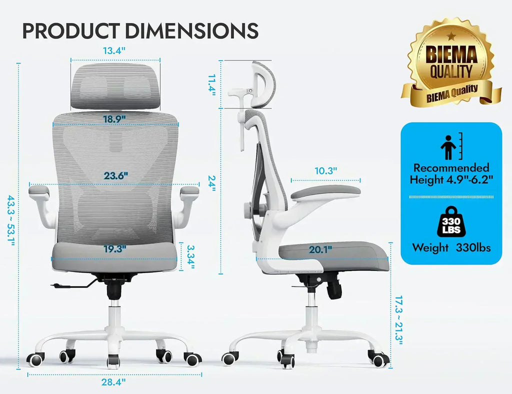 Office computer desk and chair gaming chair with lumbar support and headrest wourant