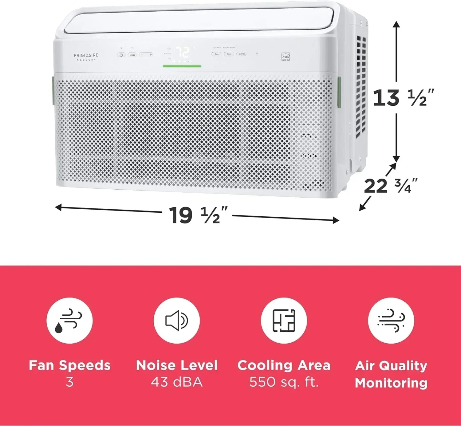 Frigidaire GHWQ103WC1 Inverter Quiet Temp Room Air Conditioner 10,000 BTU with Wi-Fi Connected wourant