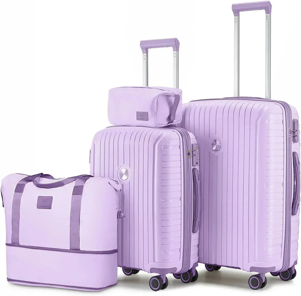 5-piece PP hardshell lightweight travel carry-on luggage set with dual spinner wheels wourant