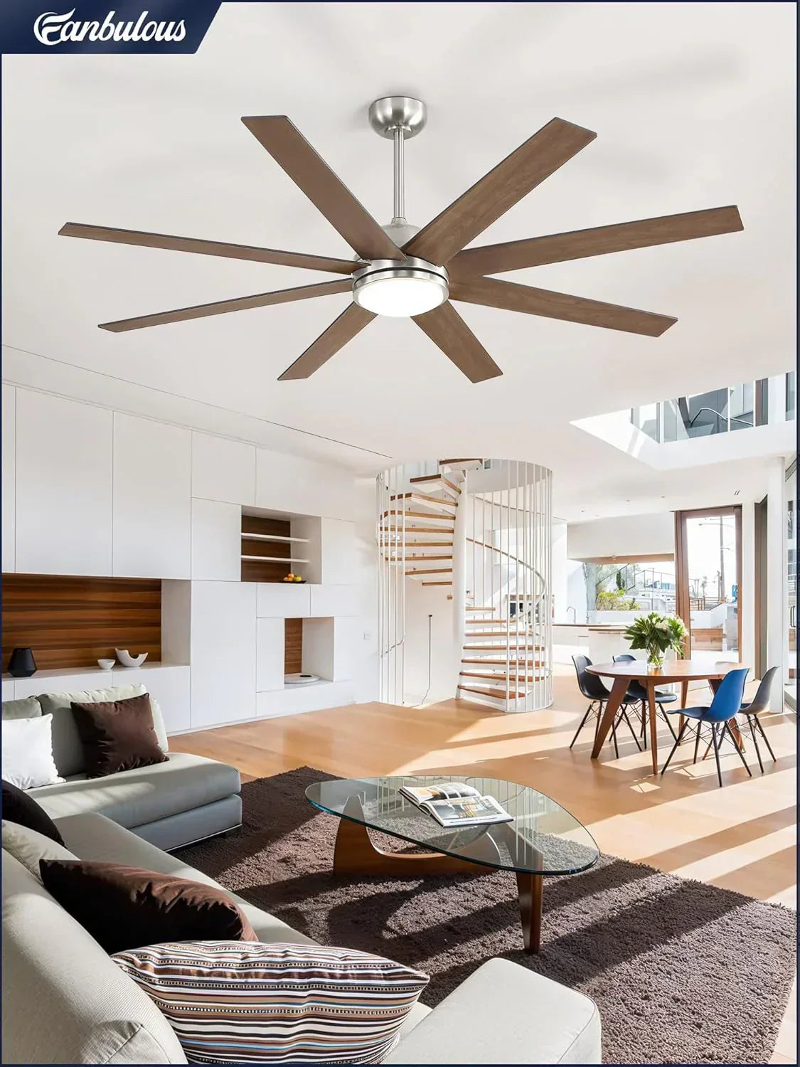 Ceiling Fan Indoor/Outdoor 8 Blades 65 inches wourant