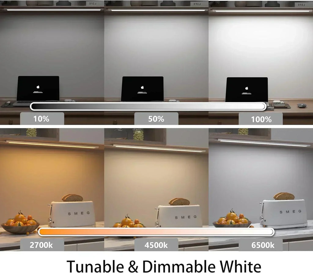 Smart under-cabinet lighting strip white and color-changing dimmable wourant