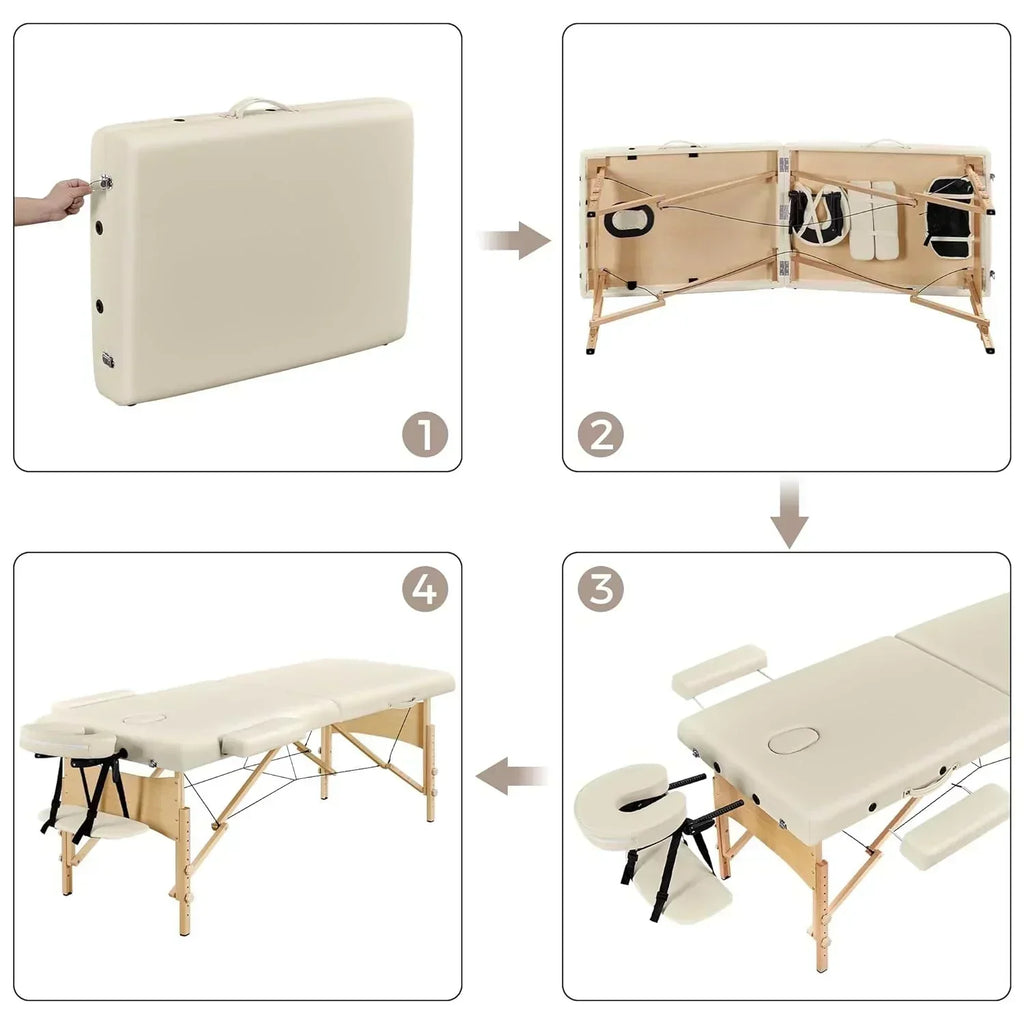 Yaheetech Massage Table Portable Lash Beds Spa Bed Massage Couch Foldable Spa Tables wourant
