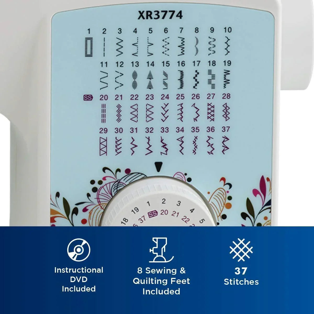 Sewing and Quilting Machine XR3774 37 Built-in Stitches Includes 8 Sewing Feet wourant