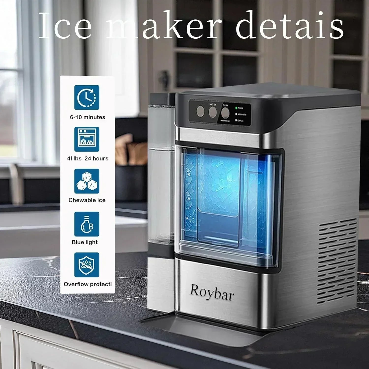 Large Capacity Ice Makers Countertop One-Click Operation Self-Cleaning Portable Ice Maker wourant