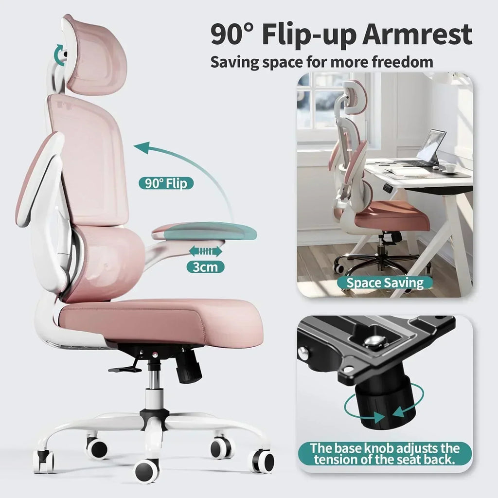 Office Chair Ergonomic Desk Chair 330 lbs Home Mesh Desk Chair Comfortable Gaming Chair wourant