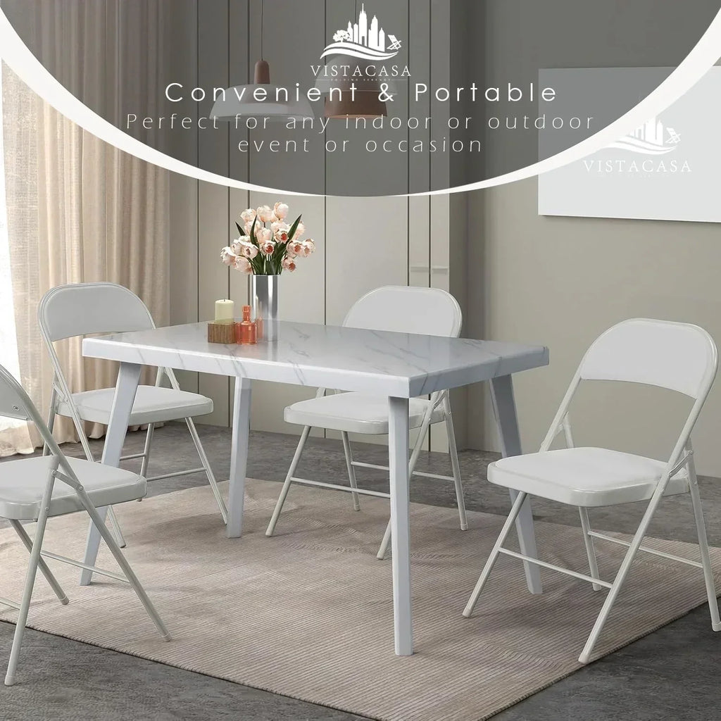 6 Pack Black Folding Chairs with Leather Chairs Events Office Wedding Party Upholstered Chairs wourant