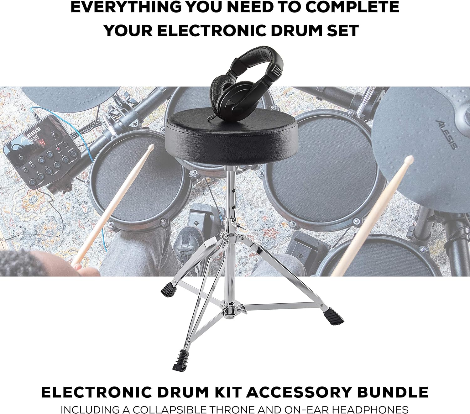 Alesis Turbo Mesh Kit - Electric Drum Set with Over 100 Sounds Mesh Drum Pad wourant