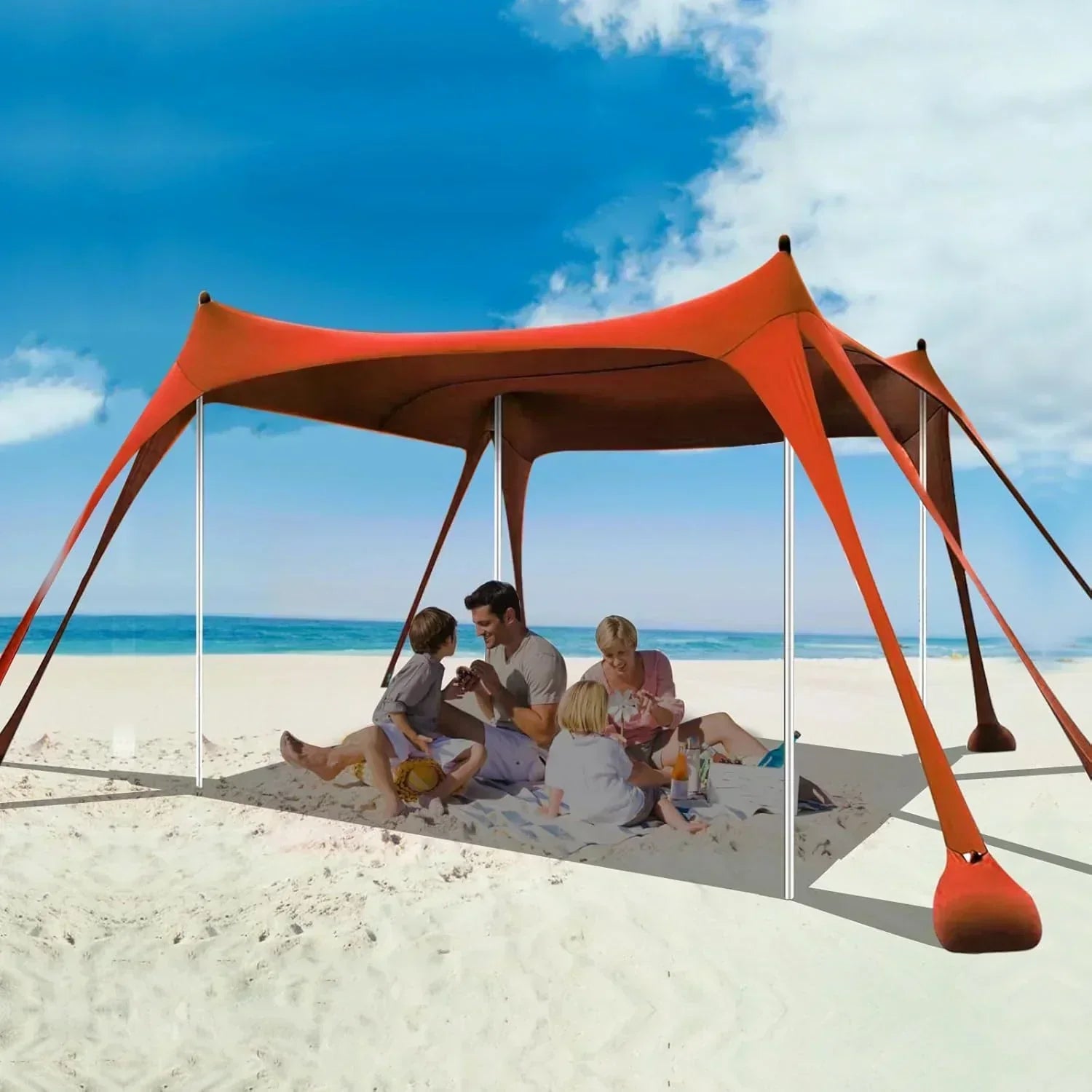 Beach Tent Sun Shelter 10 x 10 FT Beach Canopy Tent Sun Shade Heavy Duty UPF50+ Beach Tent wourant