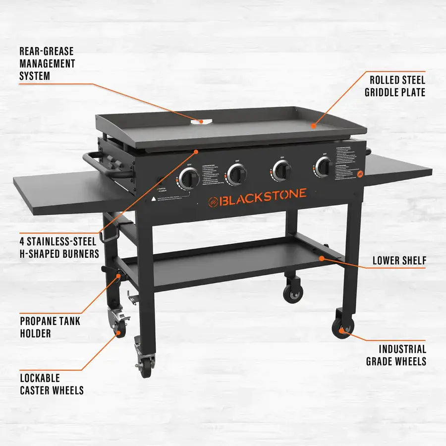 Blackstone 4-Burner 36" Griddle Cooking Station with Side Shelves wourant