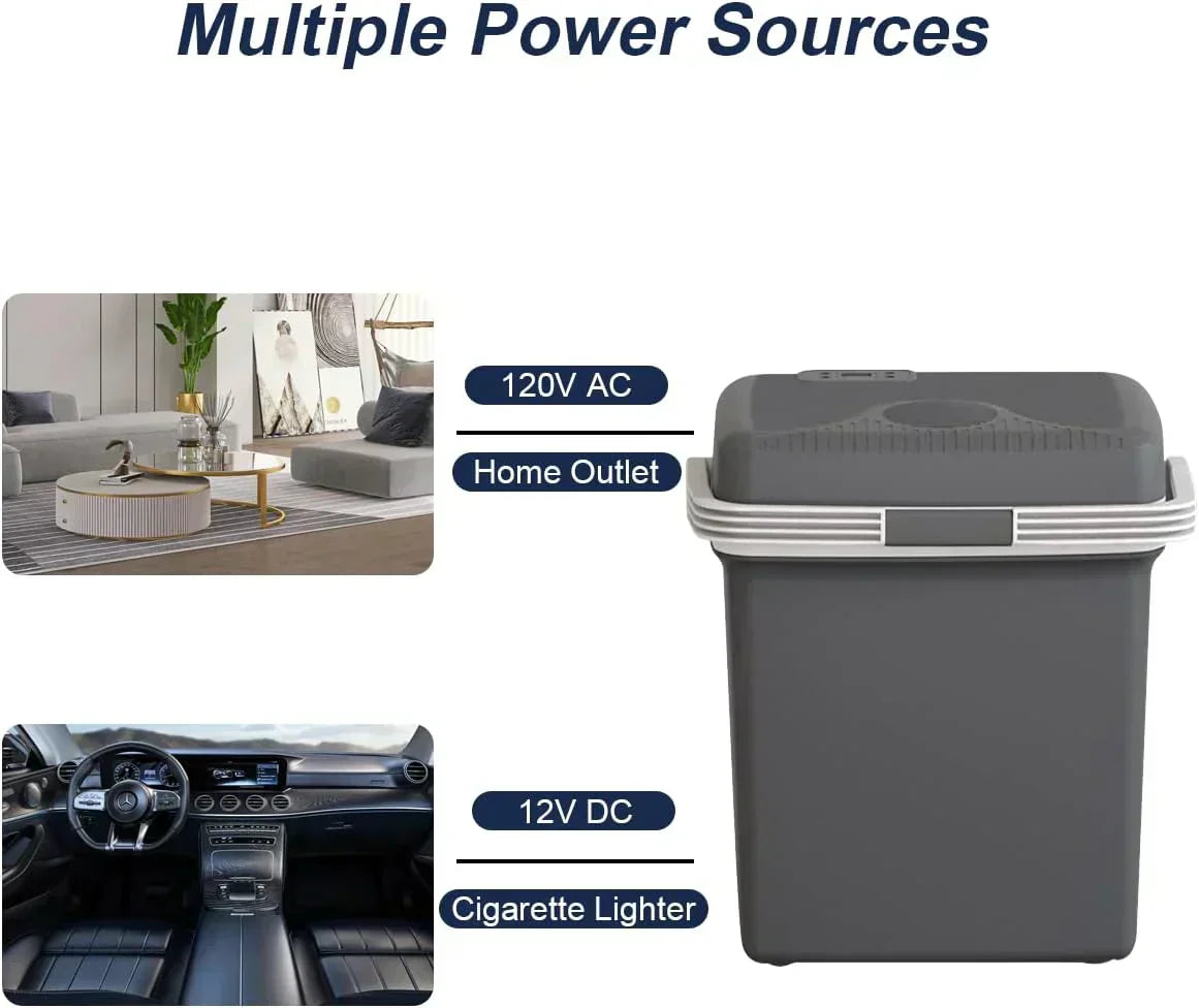 Electric Cooler & Warmer28QT/26L Portable Car Fridge Car Cooler Plug in Electric Car Coolers wourant