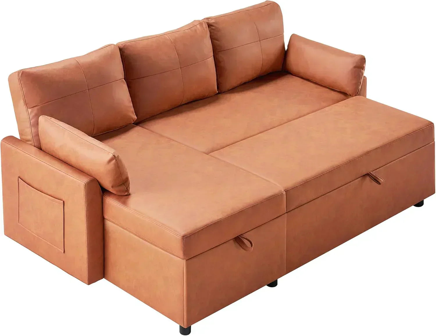 VanAcc Sofa Bed Sleeper Sofa with Storage Chaise 2 in 1 Pull Out Couch Living Room wourant
