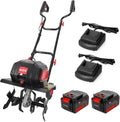 MZK 40V 12-inch Cordless Garden Tiller Battery Powered Garden Cultivator 2 x 4.0Ah Battery wourant