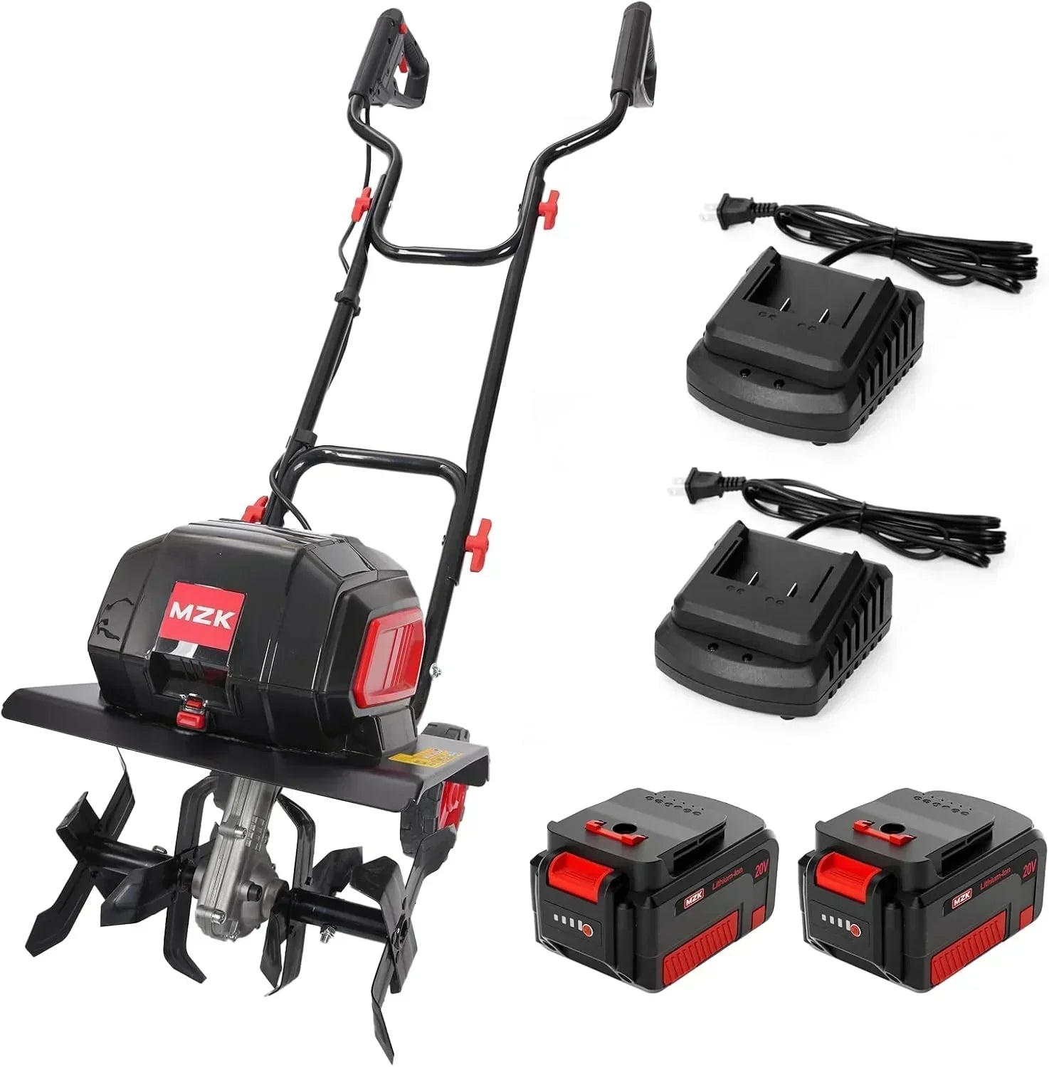 MZK 40V 12-inch Cordless Garden Tiller Battery Powered Garden Cultivator 2 x 4.0Ah Battery wourant