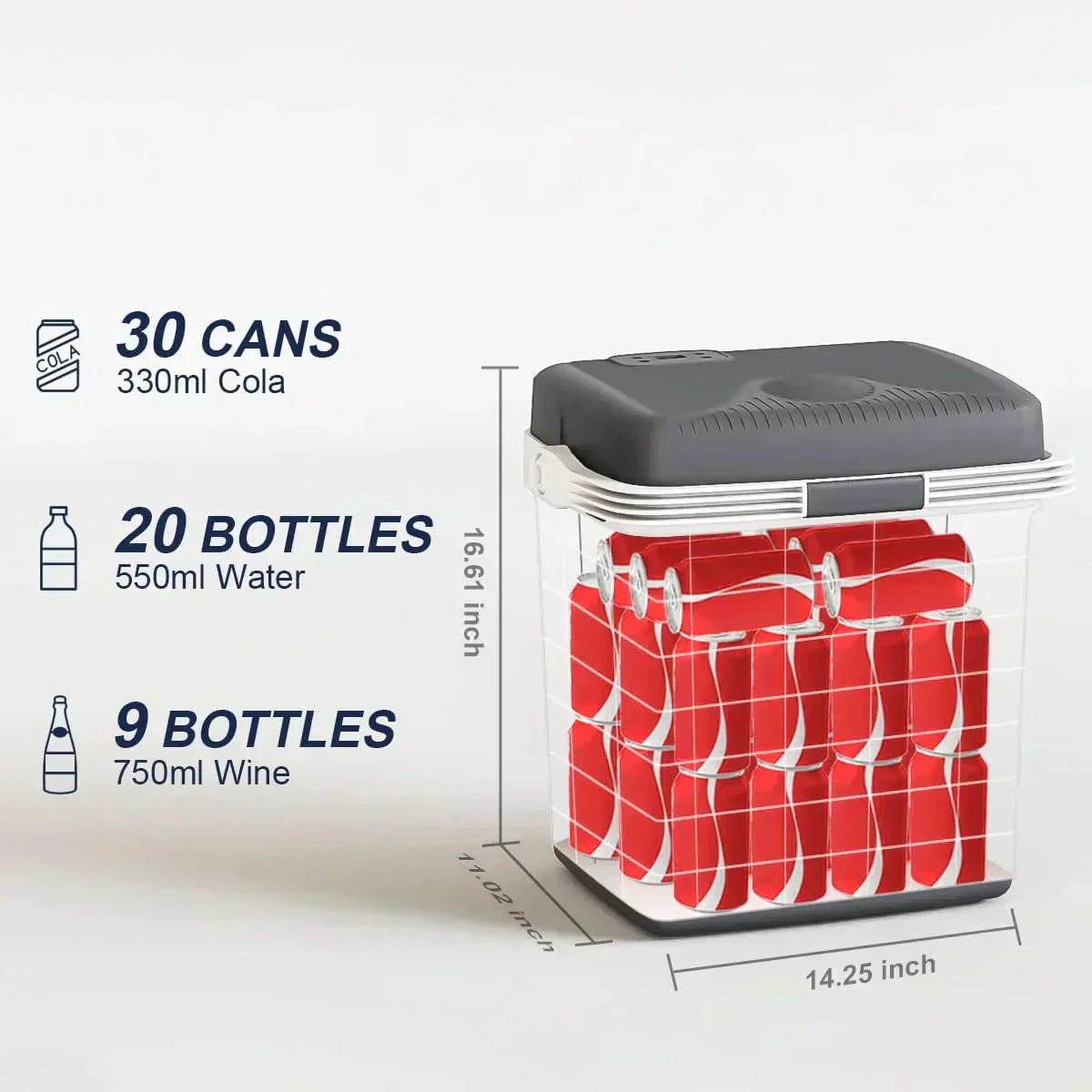 Electric Cooler & Warmer28QT/26L Portable Car Fridge Car Cooler Plug in Electric Car Coolers wourant