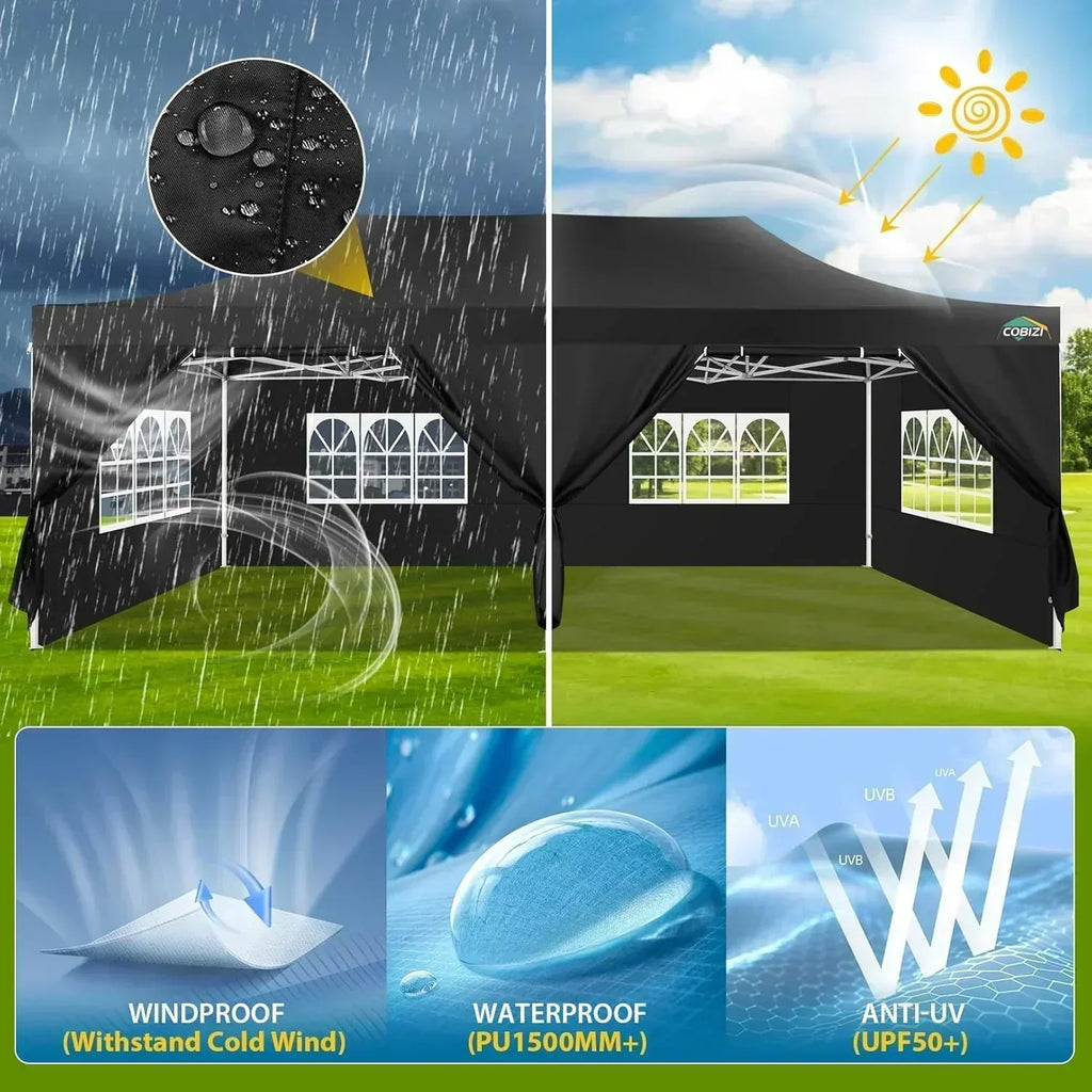 COBIZI 10x20 Heavy Duty Pop up Canopy Tent 6 sidewalls Commercial Canopy Wedding Party Tents wourant
