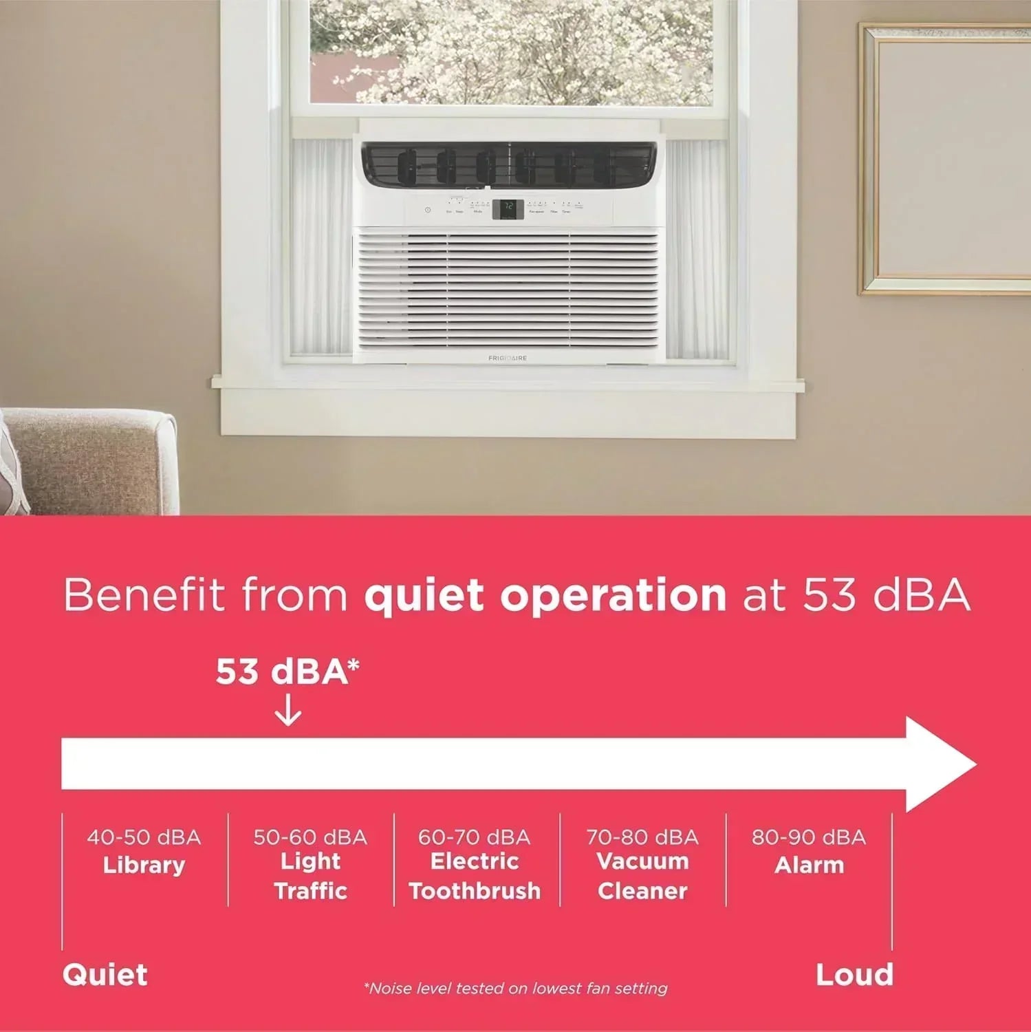 Frigidaire 5,000 BTU Window Air Conditioner Remote Control Cools Up to 150 Sq. Ft. Quiet Operation wourant