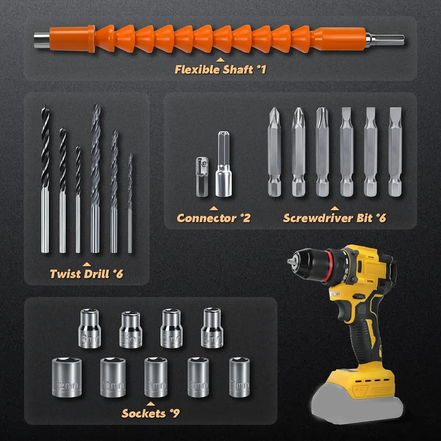 Cordless Drill Driver Compatible with Dewalt 20V Battery Brushless Two Speed zrendora