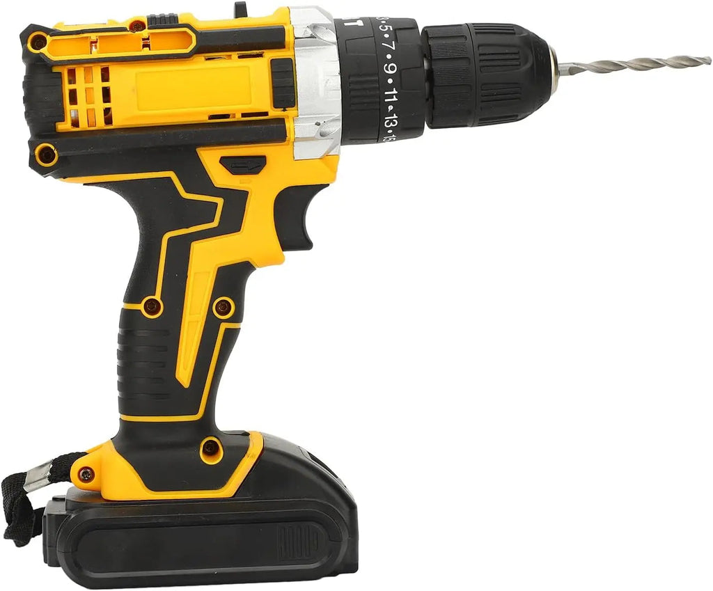 21V Lithium Cordless Drill Driver Kit with Two Batteries and Charger zrendora
