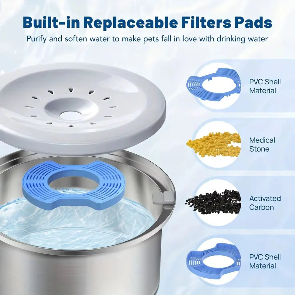 Stainless Steel No Spill Dog Water Bowl with Float Plate for Travel and Car Use wourant