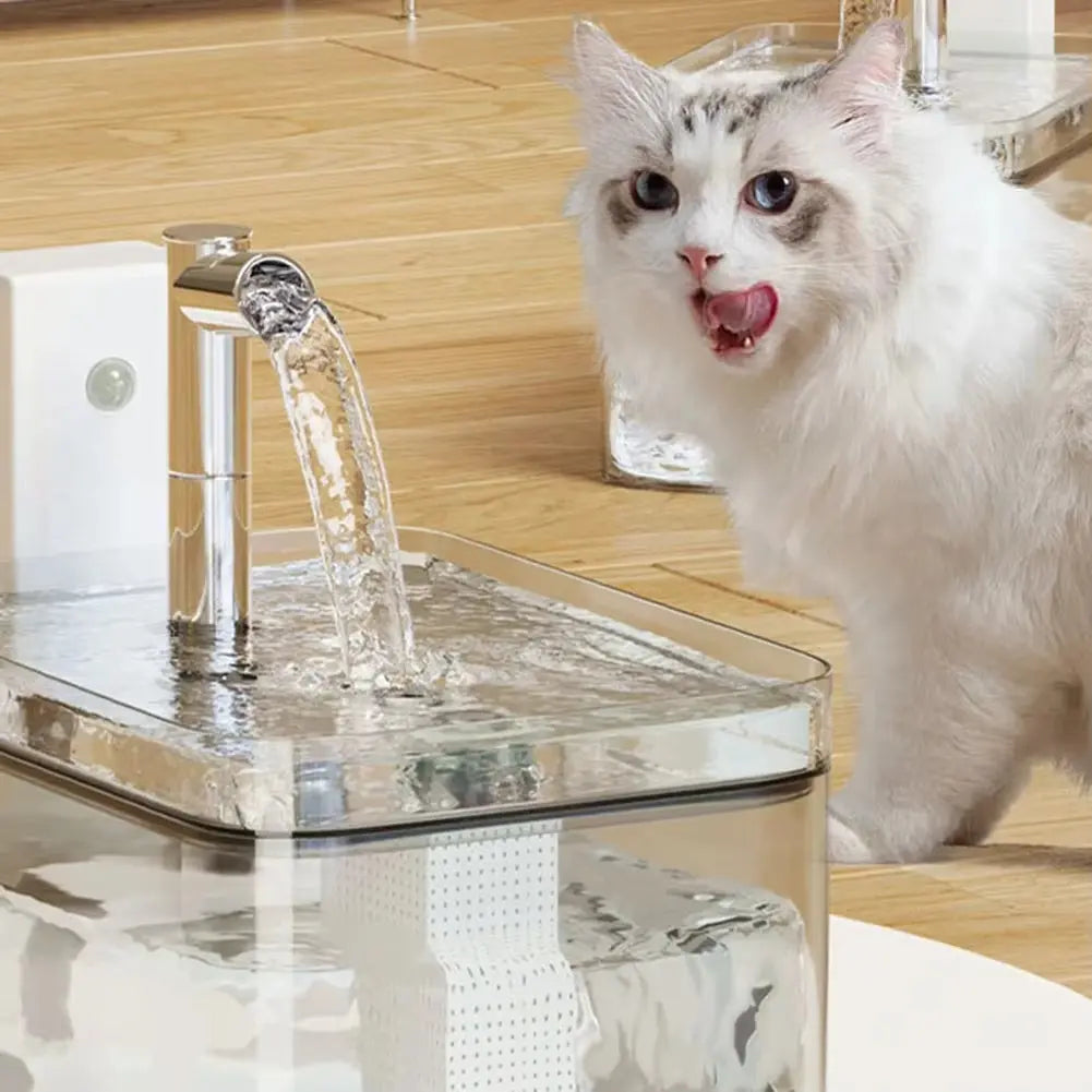 Wireless Pet Water Fountain 1.5L Rechargeable with Motion Sensor Filter and Quiet Pump for Cats and Small Dogs wourant