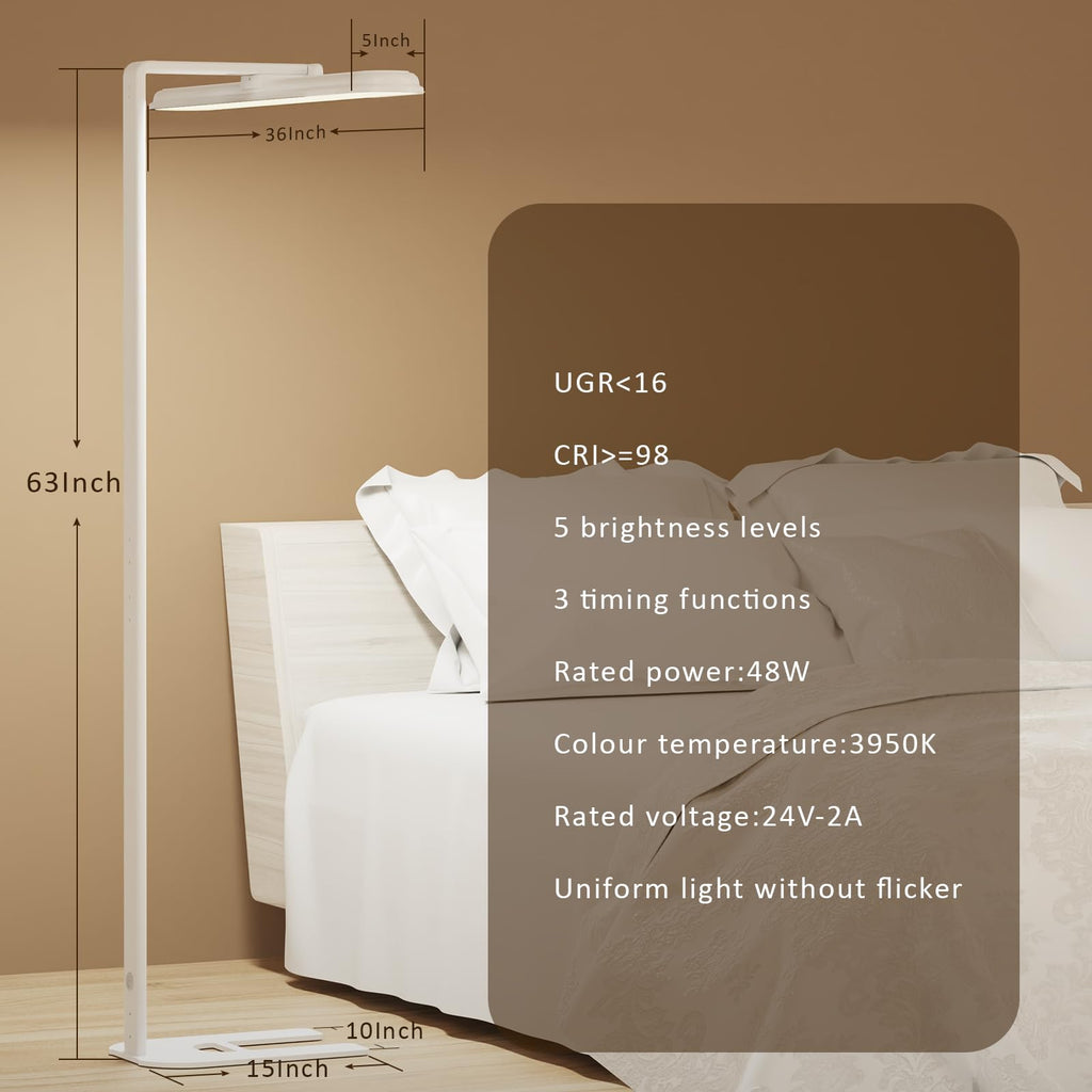 LED Desk Lamp for Home Office Double Head 24W Dimmable 5 Colors 5 Brightness Levels Gooseneck